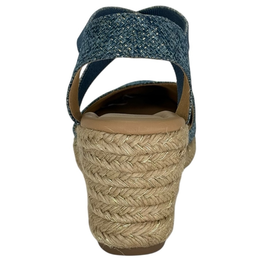 Easy Spirit Meza2 Gold Shimmer Womens Wedge Sandals Size 9M - Picture 4 of 13